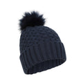 Navy - Lifestyle - Mountain Warehouse Womens-Ladies Lisbon Pom Pom Borg Lined Beanie