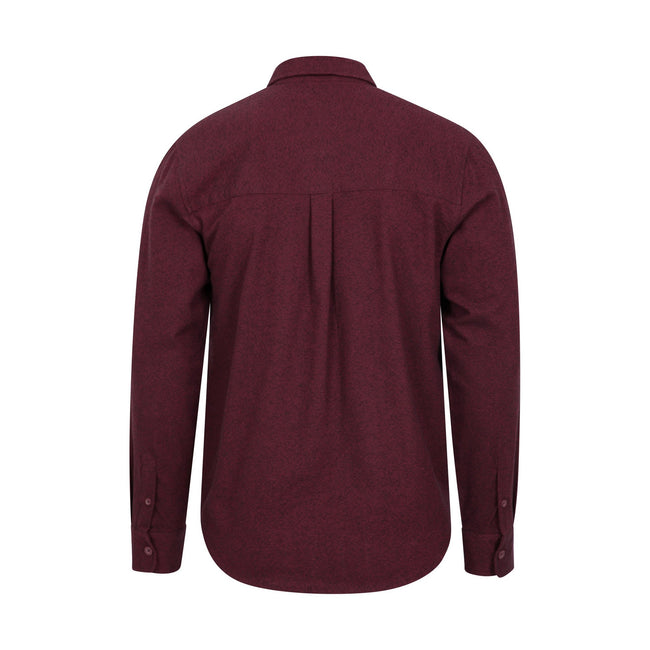Dark Burgundy - Back - Mountain Warehouse Mens Trace Flannel Long-Sleeved Shirt