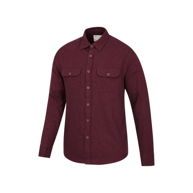 Dark Burgundy - Lifestyle - Mountain Warehouse Mens Trace Flannel Long-Sleeved Shirt
