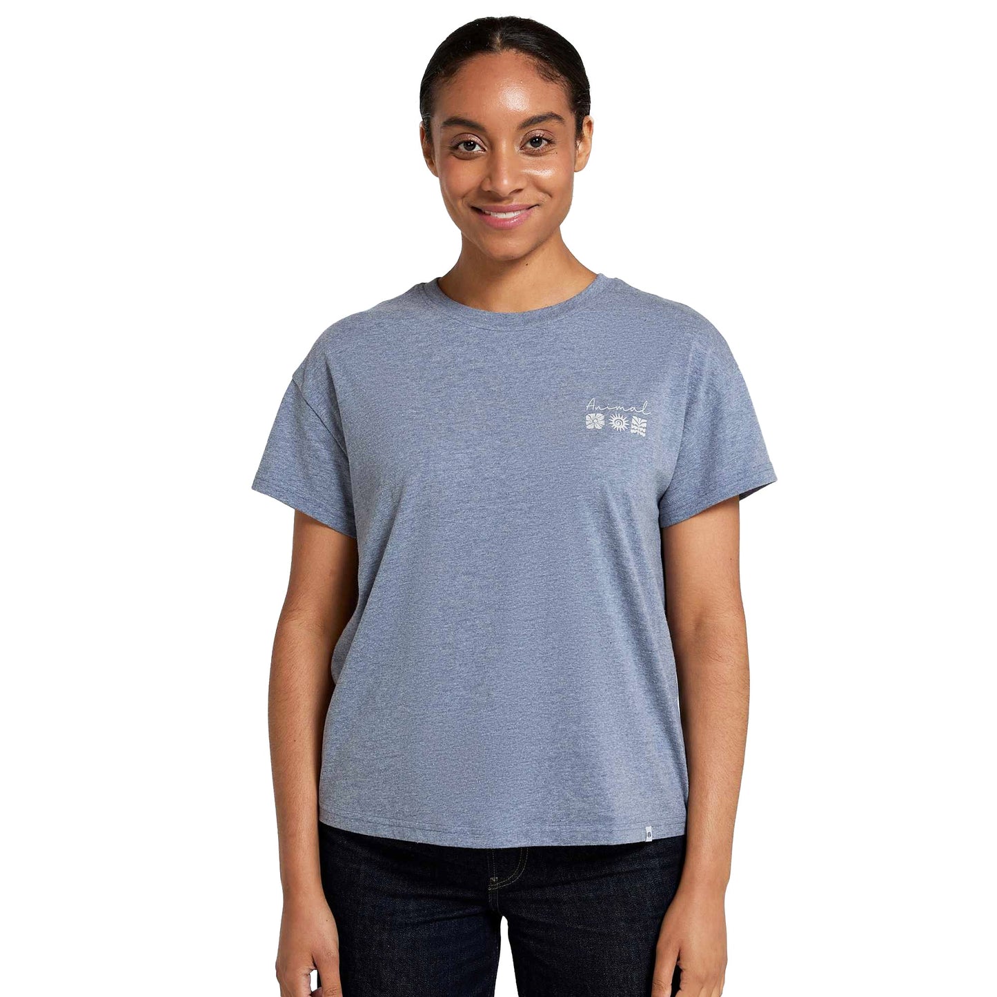 Navy - Pack Shot - Animal Womens-Ladies Phoenix Organic T-Shirt