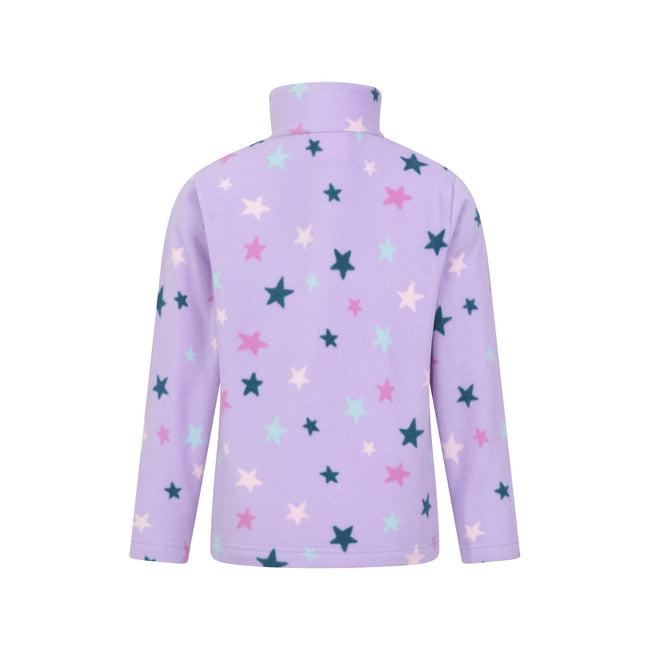 Lilac - Back - Mountain Warehouse Childrens-Kids Endeavour Stars Half Zip Fleece Top