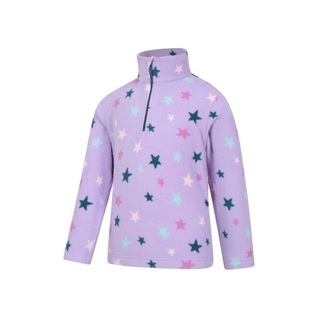 Lilac - Lifestyle - Mountain Warehouse Childrens-Kids Endeavour Stars Half Zip Fleece Top