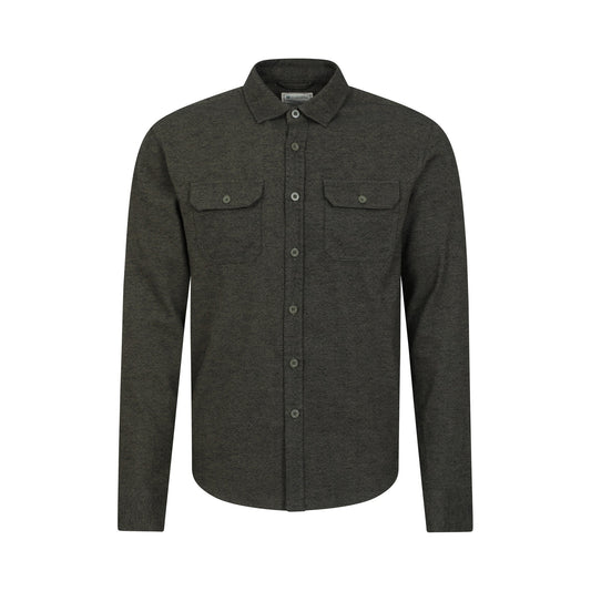 Green - Front - Mountain Warehouse Mens Trace Flannel Long-Sleeved Shirt