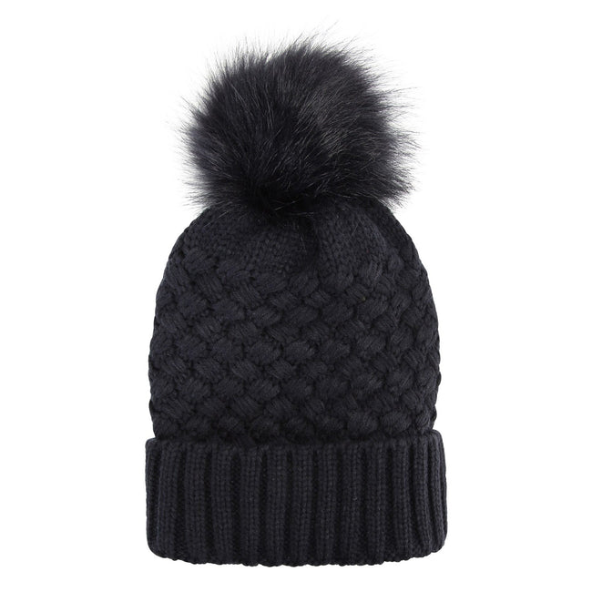 Navy - Back - Mountain Warehouse Womens-Ladies Lisbon Pom Pom Beanie