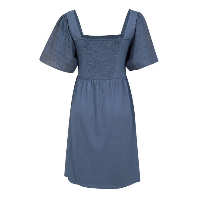Blue - Back - Mountain Warehouse Womens-Ladies Verona Broderie Sleeve Dress
