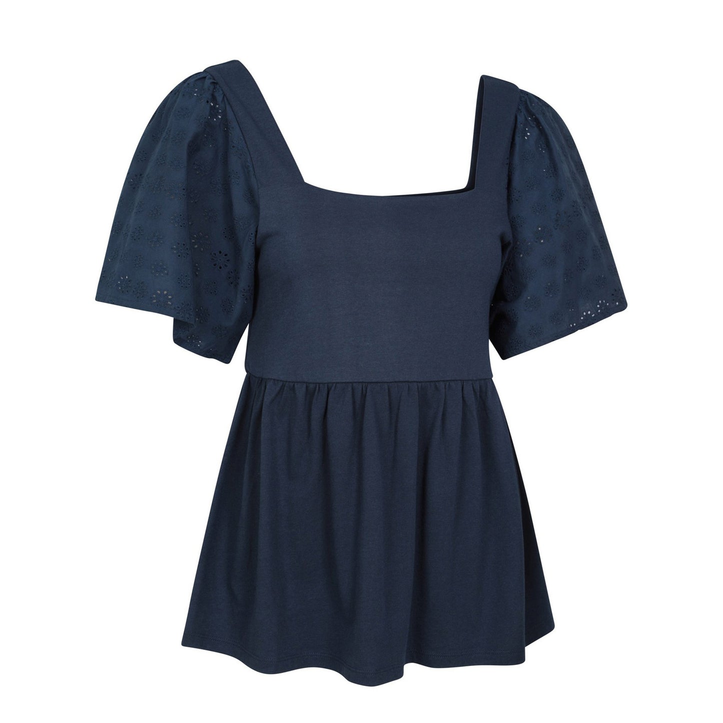 Navy - Lifestyle - Mountain Warehouse Womens-Ladies Verona Broderie Sleeve Top