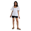 White - Side - Mountain Warehouse Womens-Ladies Verona Broderie Sleeve Top