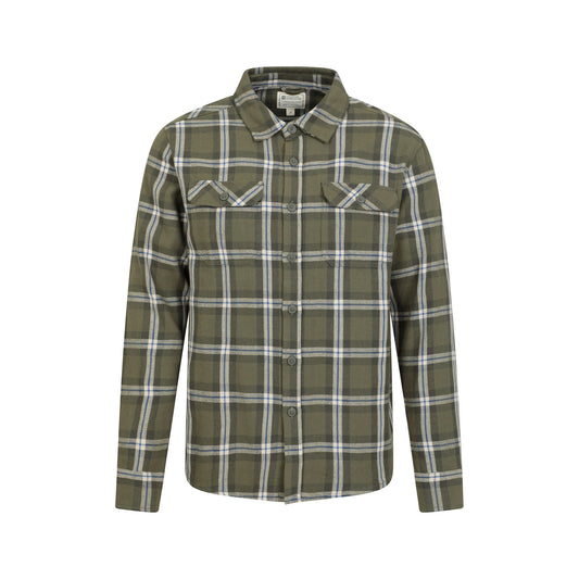 Khaki Green - Front - Mountain Warehouse Mens Clyde Checked Shirt