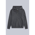 Charcoal - Front - Animal Mens Woody Organic Zipped Hoodie