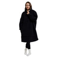 Black - Back - Mountain Warehouse Womens-Ladies Snug Borg Lined Hoodie Blanket
