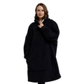 Black - Front - Mountain Warehouse Womens-Ladies Snug Borg Lined Hoodie Blanket