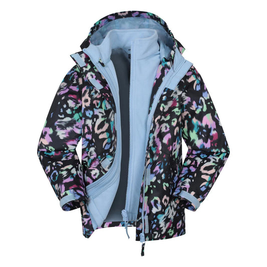 Pink - Front - Mountain Warehouse Childrens-Kids Aries Printed 3 in 1 Jacket