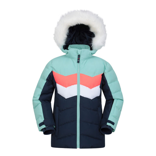 Light Teal - Front - Mountain Warehouse Childrens-Kids Arctic Water Resistant Ski Jacket