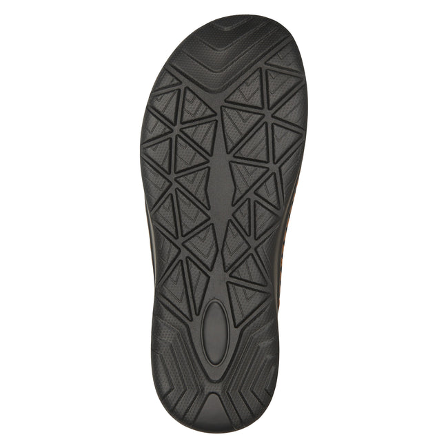Brown - Side - Mountain Warehouse Mens Comfort Leather Slip-on Sandals