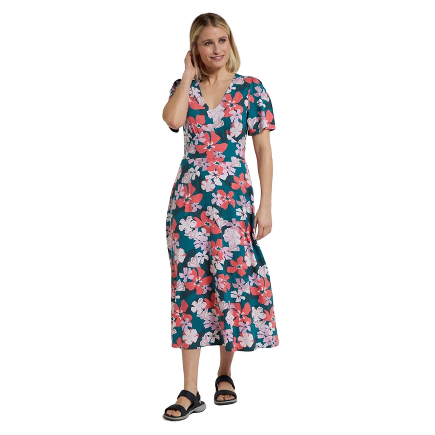 Multicoloured - Side - Mountain Warehouse Womens-Ladies Como Leaf Print Dress