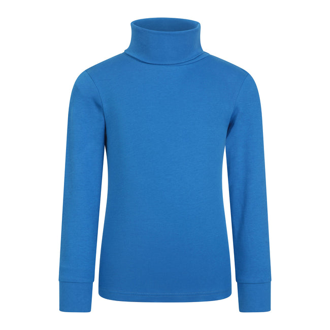 Blue - Front - Mountain Warehouse Childrens-Kids Meribel Cotton Roll Neck Top