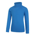 Blue - Side - Mountain Warehouse Childrens-Kids Meribel Cotton Roll Neck Top