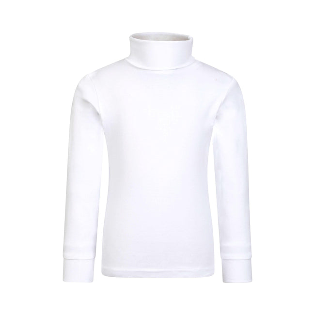 White - Front - Mountain Warehouse Childrens-Kids Meribel Cotton Roll Neck Top