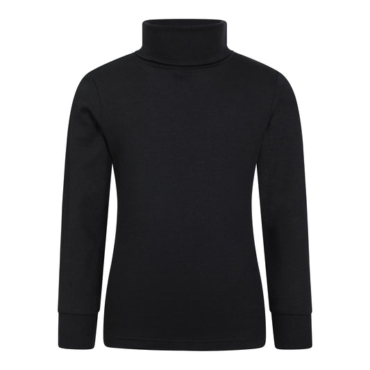 Black - Front - Mountain Warehouse Childrens-Kids Meribel Cotton Roll Neck Top