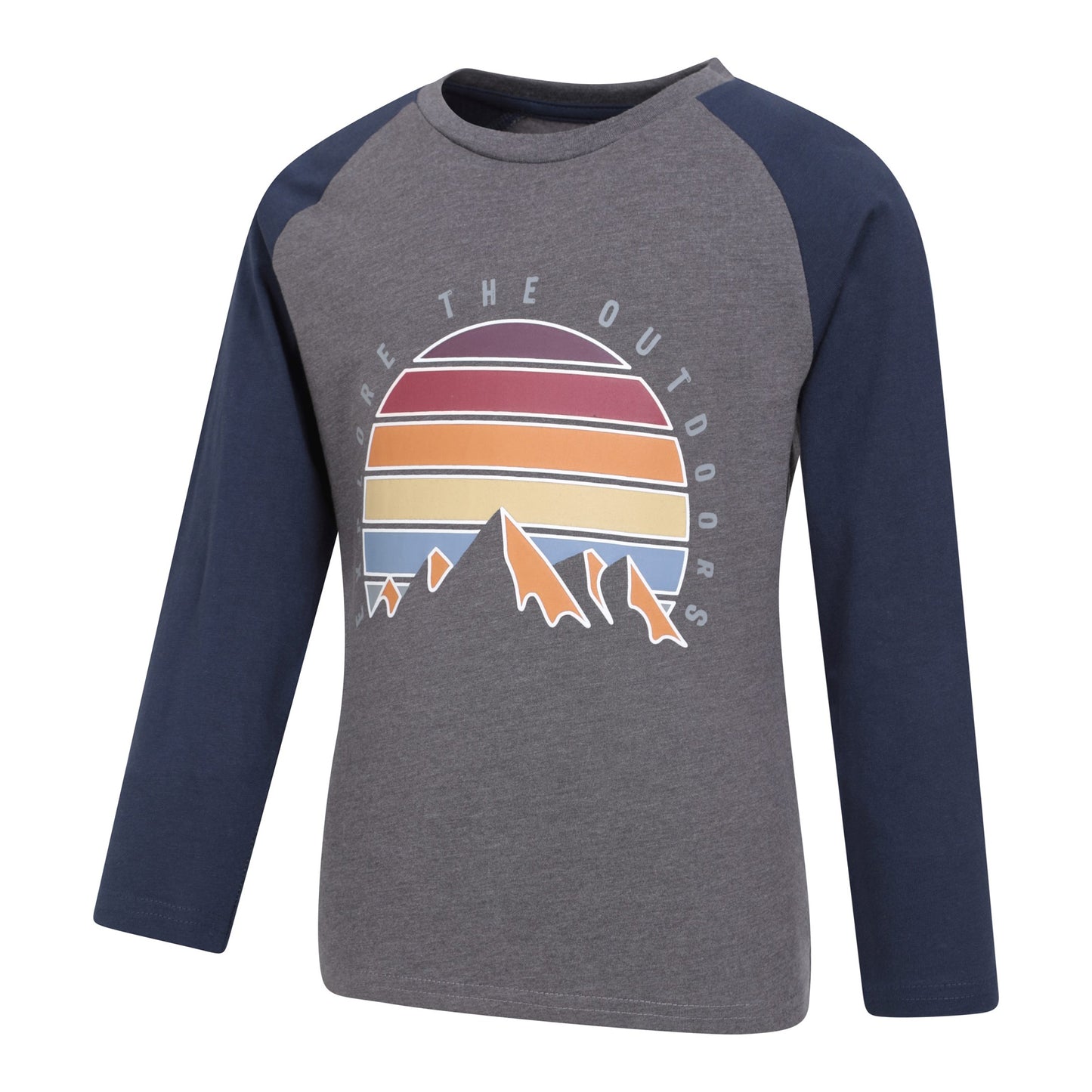 Grey - Lifestyle - Mountain Warehouse Childrens-Kids Mountain Landscape Long-Sleeved Top