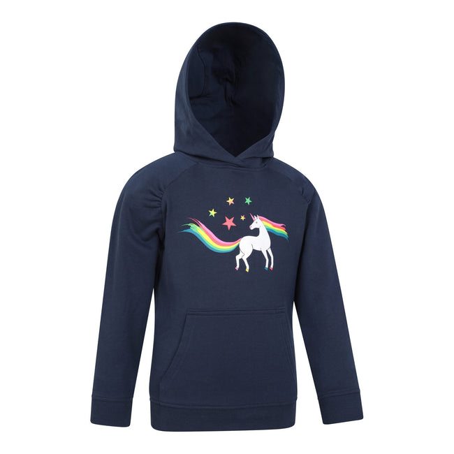 Navy - Lifestyle - Mountain Warehouse Childrens-Kids Unicorn Glitter Rainbow Hoodie