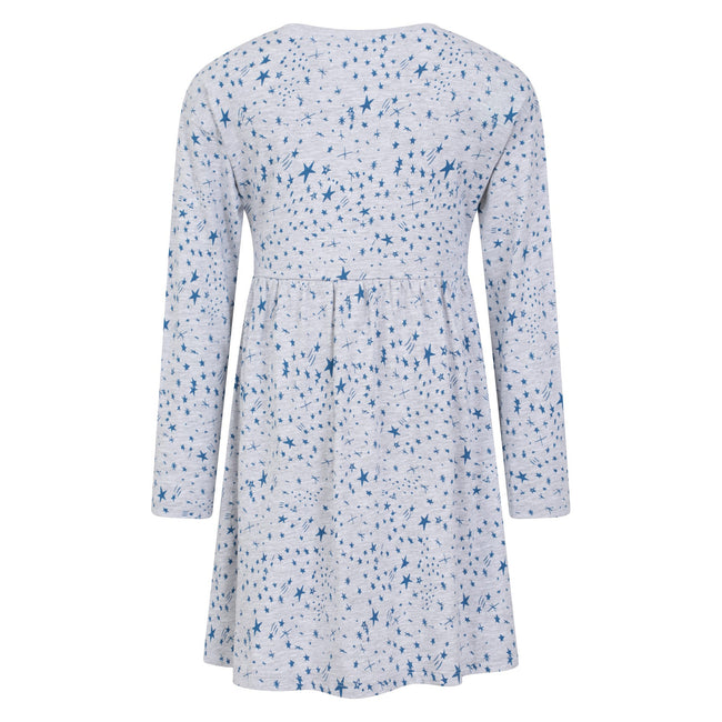 Grey - Back - Mountain Warehouse Girls Mountain Essentials Lora Printed Long-Sleeved Dress