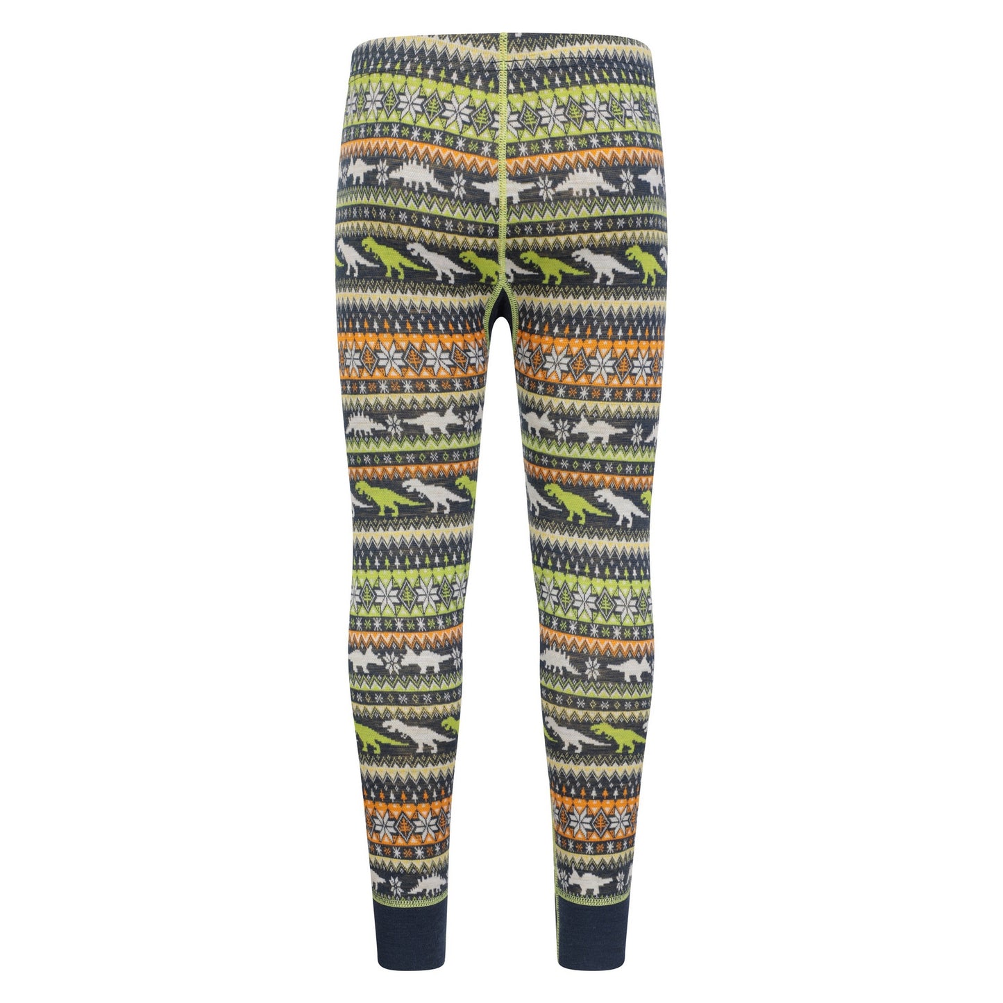 Green - Pack Shot - Mountain Warehouse Childrens-Kids Merino Jacquard Base Layer Set