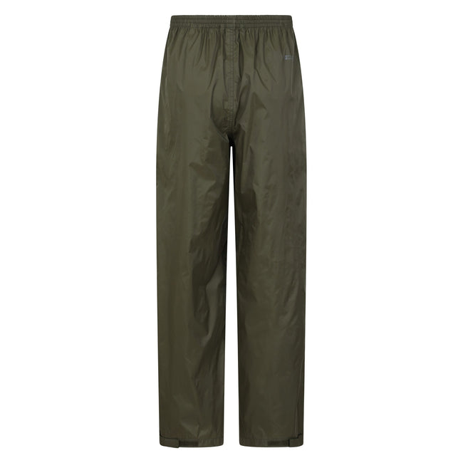 Dark Khaki - Back - Mountain Warehouse Mens Pakka Waterproof Over Trousers