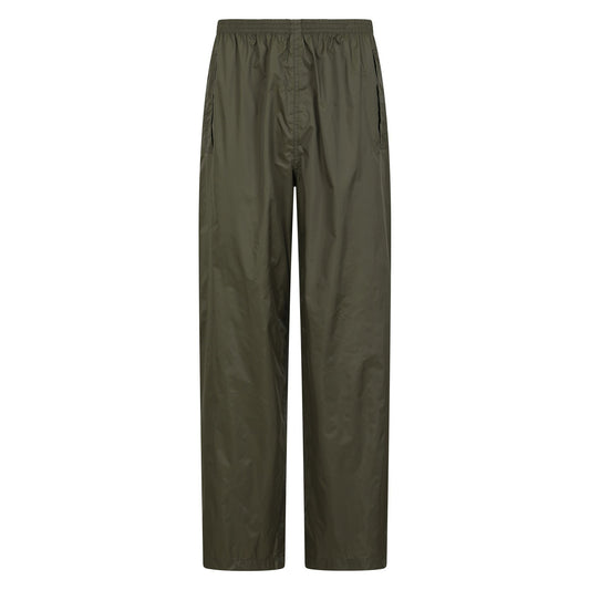 Dark Khaki - Front - Mountain Warehouse Mens Pakka Waterproof Over Trousers
