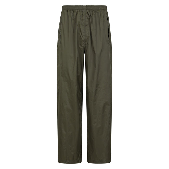 Dark Khaki - Front - Mountain Warehouse Mens Pakka Waterproof Over Trousers
