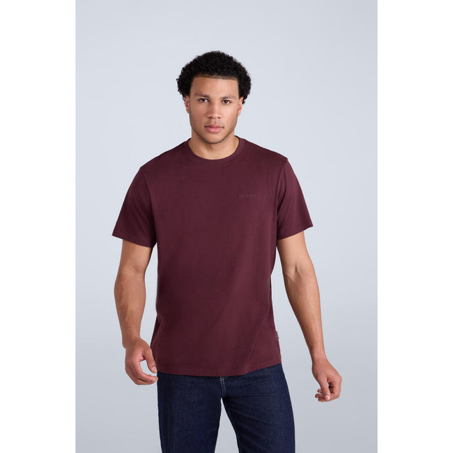 Burgundy - Front - Animal Mens Icon Organic T-Shirt