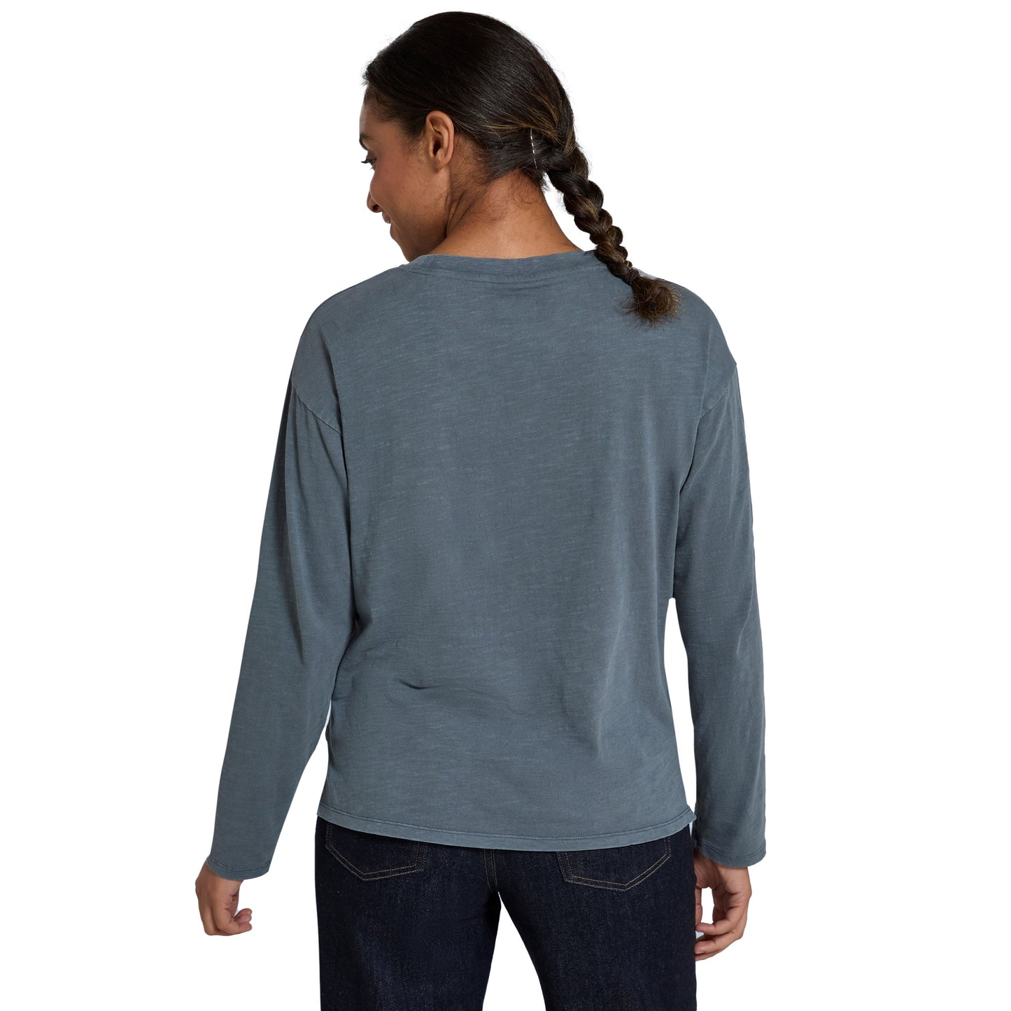 Petrol - Back - Animal Womens-Ladies Lola Organic Long-Sleeved T-Shirt