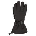 Black - Front - Mountain Warehouse Mens Extreme Waterproof Softshell Ski Gloves