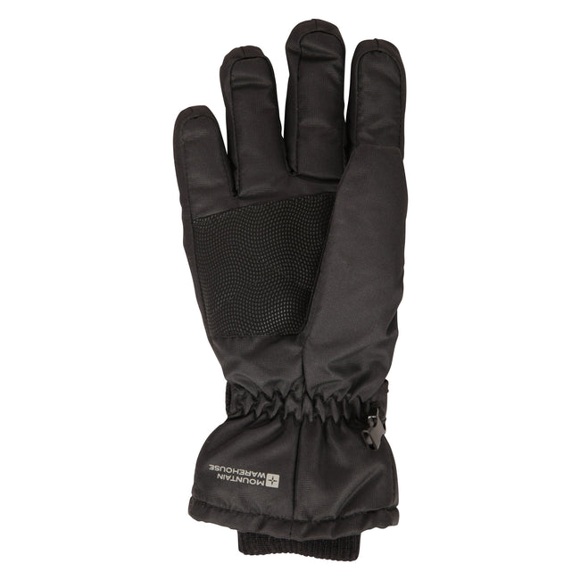Black - Back - Mountain Warehouse Mens Isotherm Waterproof Ski Gloves
