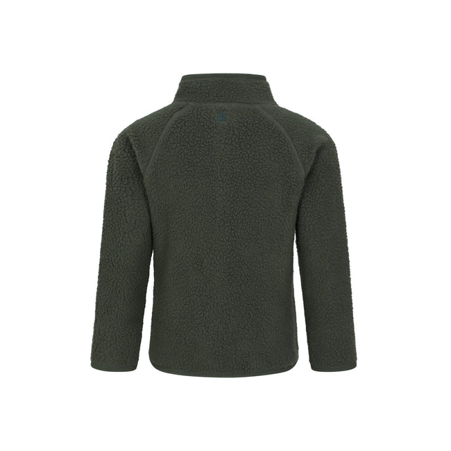 Dark Khaki - Back - Mountain Warehouse Childrens-Kids Fern Borg Raglan Fleece Jacket