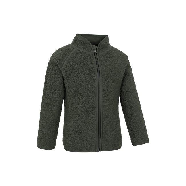 Dark Khaki - Lifestyle - Mountain Warehouse Childrens-Kids Fern Borg Raglan Fleece Jacket