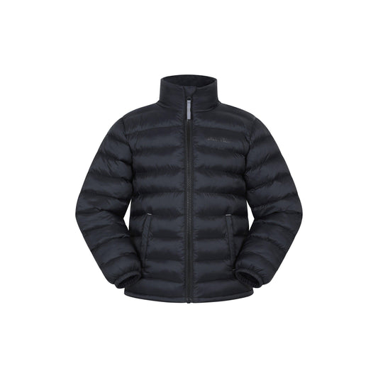 Jet Black - Front - Mountain Warehouse Childrens-Kids Vista Water Resistant Padded Jacket
