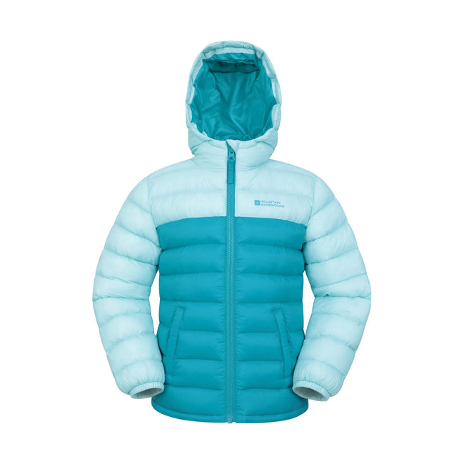 Teal - Front - Mountain Warehouse Childrens-Kids Seasons Colour Block Padded Jacket