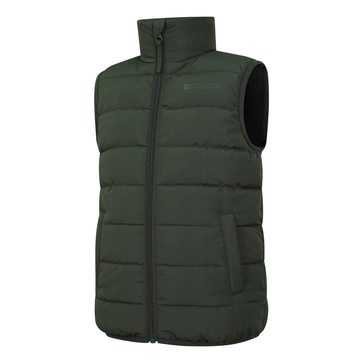 Khaki Green - Lifestyle - Mountain Warehouse Childrens-Kids Rocko Water Resistant Padded Gilet