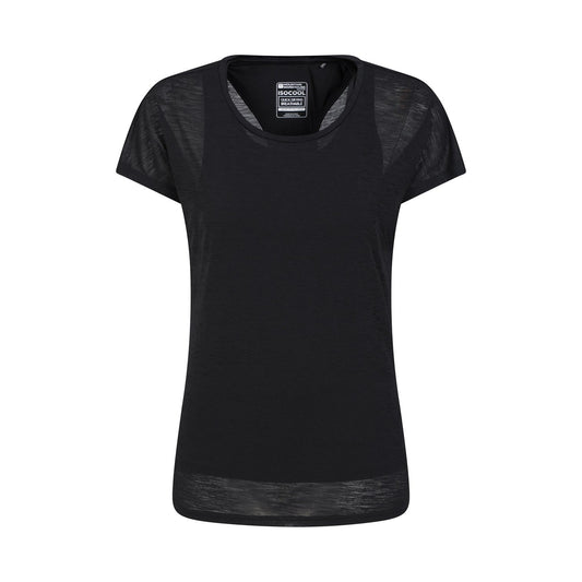 Black - Front - Mountain Warehouse Womens-Ladies Double Layered T-Shirt