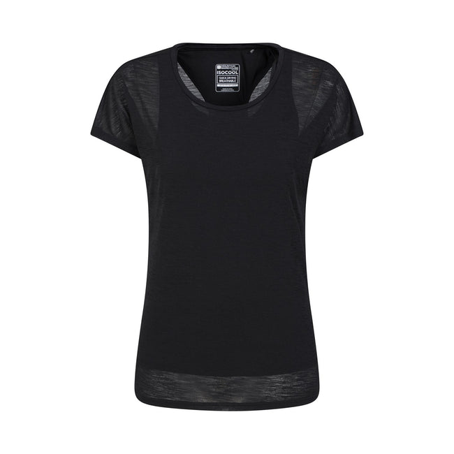 Black - Front - Mountain Warehouse Womens-Ladies Double Layered T-Shirt
