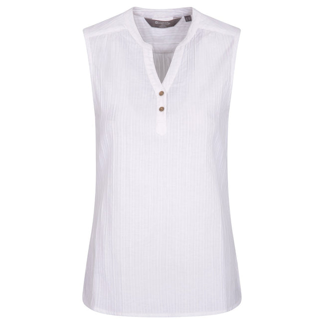 White - Pack Shot - Mountain Warehouse Womens-Ladies Petra Sleeveless Shirt