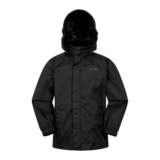 Black - Front - Mountain Warehouse Childrens-Kids Pakka Waterproof Jacket And Trousers Set