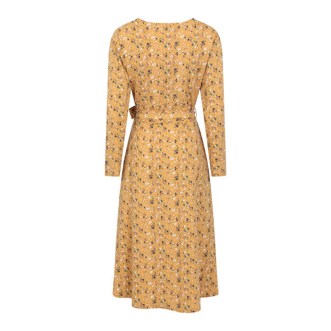 Mustard - Back - Mountain Warehouse Womens-Ladies Santorini Floral Long-Sleeved Midi Dress