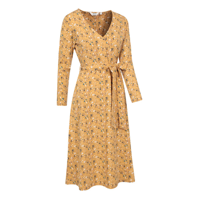 Mustard - Lifestyle - Mountain Warehouse Womens-Ladies Santorini Floral Long-Sleeved Midi Dress