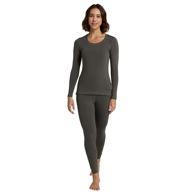 Dark Khaki - Side - Animal Womens-Ladies Blaze Base Layer Top