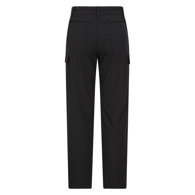 Black - Back - Mountain Warehouse Mens Beacon Softshell Fleece Lined Trousers