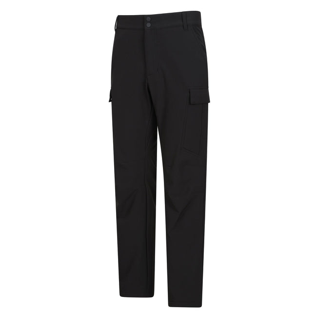 Black - Side - Mountain Warehouse Mens Beacon Softshell Fleece Lined Trousers