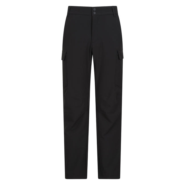 Black - Front - Mountain Warehouse Mens Beacon Softshell Fleece Lined Trousers
