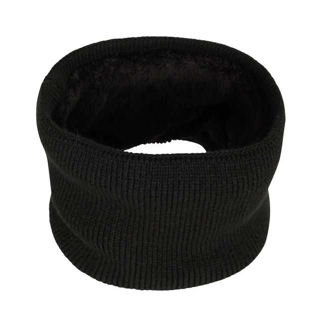 Black - Back - Mountain Warehouse Mens Faux Fur Lined Isotherm Neck Gaiter